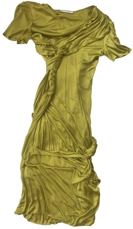 alexander mcqueen gold dress