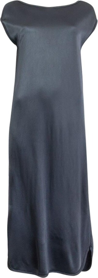 Jil Sander Pigeon Blue Viscose Cap Sleeve Midi Dress S