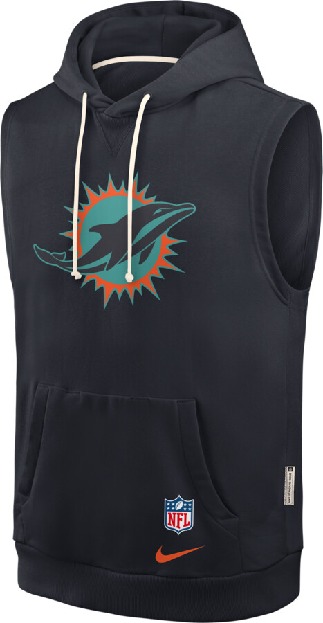 Nike Miami Dolphins Rivalries Collection Sideline Men's Dri-FIT NFL Sleeveless Pullover Hoodie in Blue | 03B44FA9P-THV