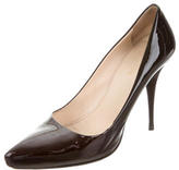 Thumbnail for your product : Prada Patent Leather Pointed-Toe Pumps