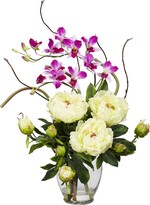 Thumbnail for your product : Nearly Natural Liquid Illusion White Silk Peony and Orchid Floral Arrangement