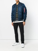 Thumbnail for your product : Alpha Industries Logo-Detail Zip-Up Bomber Jacket