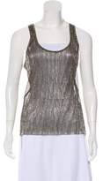 Thumbnail for your product : Nili Lotan Pleated Sleeveless Top w/ Tags Gold Pleated Sleeveless Top w/ Tags