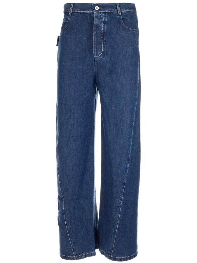 Bottega Veneta Stitching Detail Wide Leg Jeans - ShopStyle