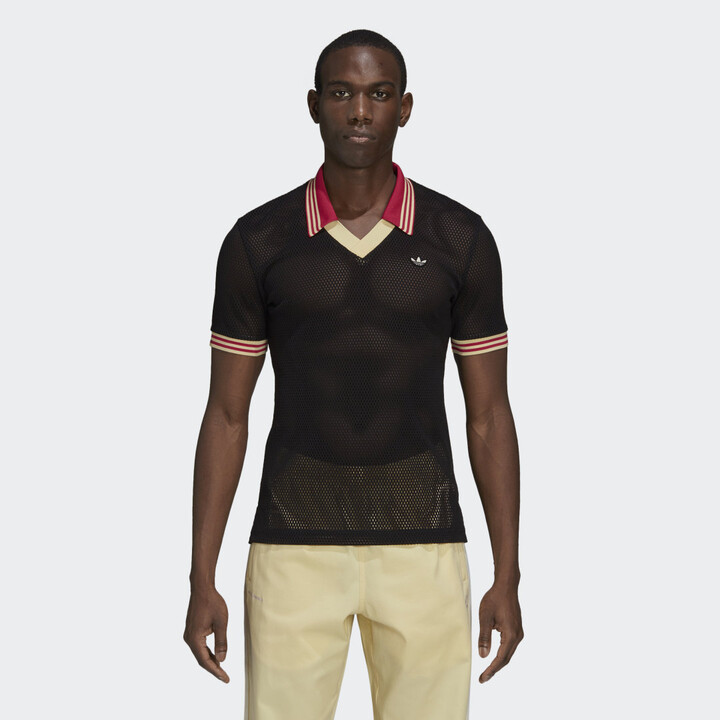 adidas Wales Bonner Mesh Polo Shirt Black XS Mens - ShopStyle