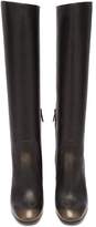 Thumbnail for your product : Bottega Veneta Intrecciato Heel Leather Knee High Boots - Womens - Black