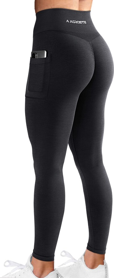 A AGROSTE Workout Leggings for Women Seamless Scrunch Butt Lifting Leggings  Booty High Waisted Yoga Pants Comfort Tights - ShopStyle
