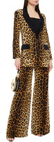 Thumbnail for your product : Moschino Satin-trimmed Leopard-print Silk-chiffon Blazer