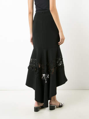 Christian Siriano fitted lace panel skirt