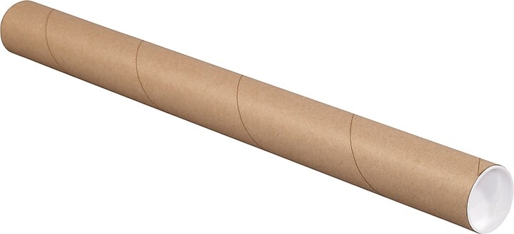 Unbranded 2.5" x 48" Kraft Standard Mailing Tube, White, 34/Carton (P2548K)