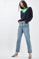 Thumbnail for your product : Topshop Moto gemstone hem mom jeans