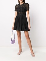 Thumbnail for your product : Self-Portrait lace-trimmed A-line mini dress