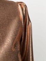 Thumbnail for your product : Galvan Metallic Bishop-Sleeve Silk Blouse