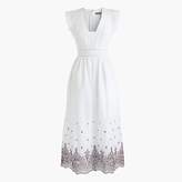 Thumbnail for your product : J.Crew Petite Point Sur embroidered flutter-sleeve midi dress
