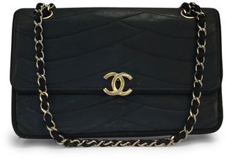 Chanel Grosgrain Trimmed Vintage Leather Flap Bag