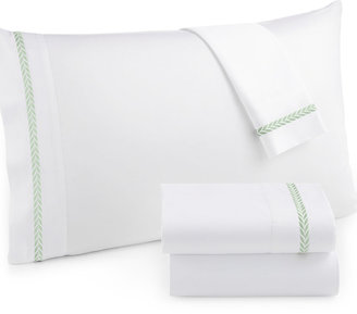 Westport CLOSEOUT! Leaf Embroidery Queen 4-pc Sheet Set, 300 Thread Count 100% Cotton