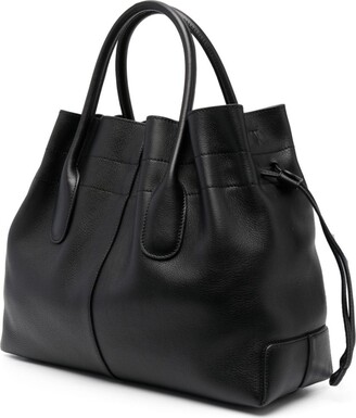 Woman BLACK Tod's Di Bag in Leather Small with Drawstring