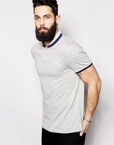 Thumbnail for your product : ASOS Polo Shirt With Shawl Collar And Tipping