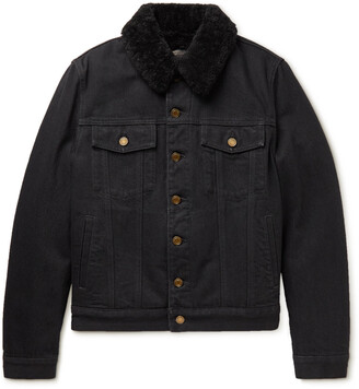 denim jacket with faux shearling lining