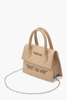 Thumbnail for your product : boohoo Insert Cash Slogan Structured Cross Body Bag