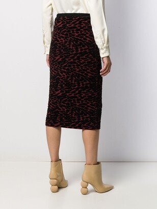 Diane von Furstenberg Knitted Leopard Pencil Skirt