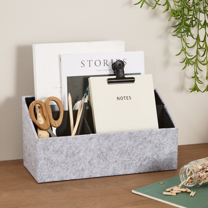 Dunelm Felt Desk Organiser Grey Black ShopStyle