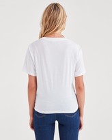 Thumbnail for your product : 7 For All Mankind Tunnel Front Tee in Optic White