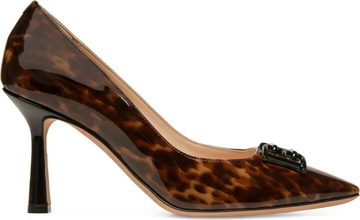 Bally 85mm Evanca leopard-print patent pumps