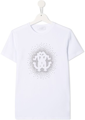 Roberto Cavalli Junior logo studded T-shirt