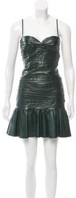 Valentino Leather Ruched Dress w/ Tags
