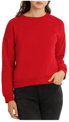Miss Shop NEW Essentials Long Sleeve Basic Crew Neck Sweat Red