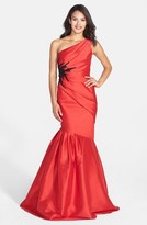 Thumbnail for your product : Monique Lhuillier ML Embellished One-Shoulder Faille Mermaid Gown