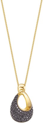 Esprit JW50055 Women's Necklace with Pendant Rhodium-Plated Brass and White Zirconia Round Cut 80 cm Gold/Black
