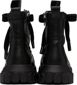 Rick Owens Black Jumbo Laced Bozo Tractor Boots - ShopStyle