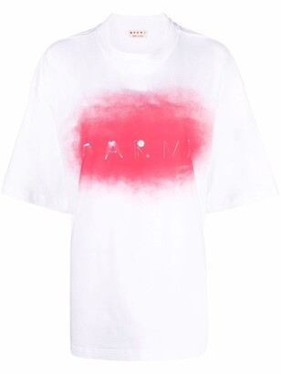 Marni spray-paint logo-print T-shirt