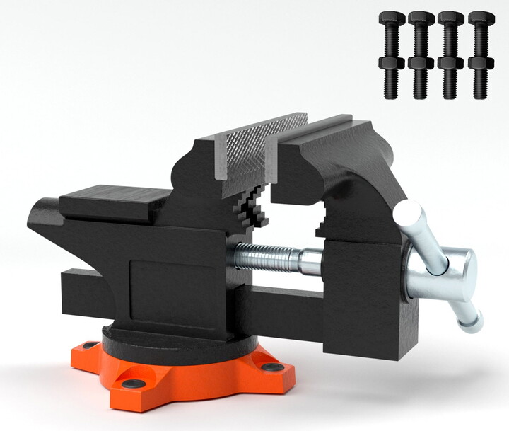 SKYSHALO 4.5" Bench Vise w/ Anvil 240??Swivel Base Heavy Duty Multipurpose Vise