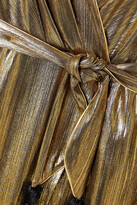 Thumbnail for your product : Borgo de Nor Belted Wrap-effect Lamé Midi Dress