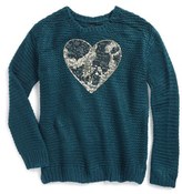 Thumbnail for your product : Jessica Simpson 'Suzie Sequin Heart' Sweater (Big Girls)