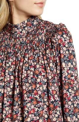 One Clothing Floral Print Smocked Top