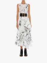 Thumbnail for your product : Alexander McQueen Dancing Girls Asymmetric Midi Dress