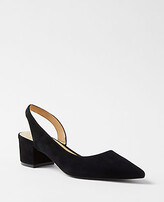 Thumbnail for your product : Ann Taylor Suede Slingback Block Heel Pumps