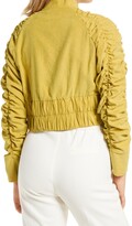 Thumbnail for your product : Amy Lynn Ruched Sleeve Crop Bomber Jacket