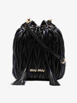 Miu Miu Black Matelassé Leather bucket bag