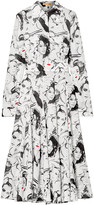 Thumbnail for your product : Michael Kors Collection + David Downton Printed Silk Crepe De Chine Midi Dress
