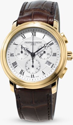 Frederique Constant FC-292MC4P5 Men's Classics Chronograph Leather Strap Watch