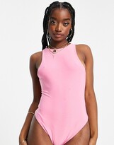 Thumbnail for your product : Missy Empire Exclusive not so basic racer back body in pink