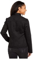 Thumbnail for your product : KUT from the Kloth Faux Suede Drape Collar Jacket (Black) Women's Clothing