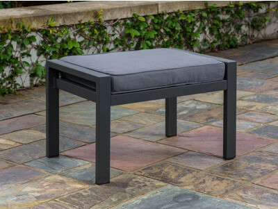 Tortuga Outdoor Lakeview Aluminum Outdoor Ottoman With Charcoal Cushion
