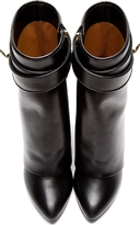 Thumbnail for your product : Givenchy Black Leather Tria Shark Lock Wedge Boots
