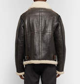 Thumbnail for your product : Acne Studios Shearling-Lined Textured-Leather Jacket - Men - Dark brown